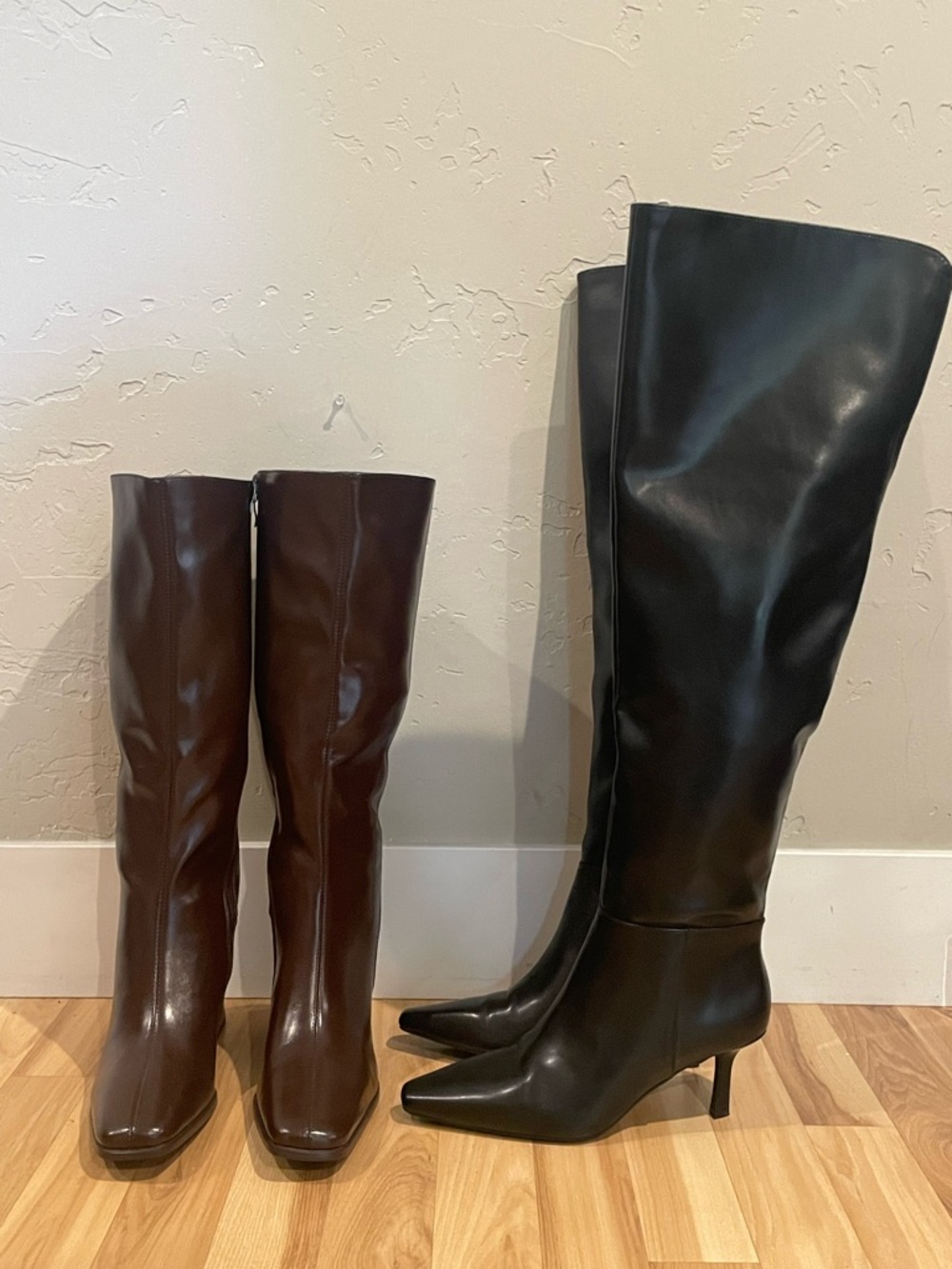 NWOT size 9 Women’s Over the knee boots- Black & Knee-High Boots in Dark Brown. - Picture 2 of 4